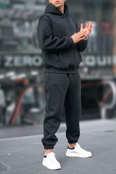 ruNadeS Σετ ανδρικής φόρμας Jogger με κουκούλα Kangaroo Pocket