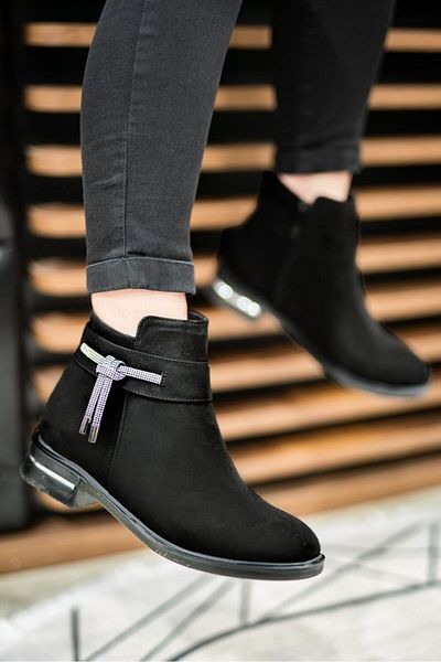 Weynes Γυναικείες μπότες & μποτάκια Black Suede Stone - WSB1078