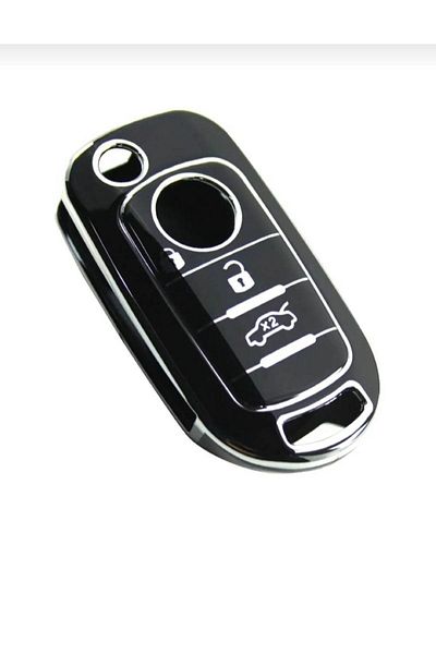 GMA KEYS Fiat Egea - 3 Button Nano Key Case, Black Silver Silver, 1Stci Quality