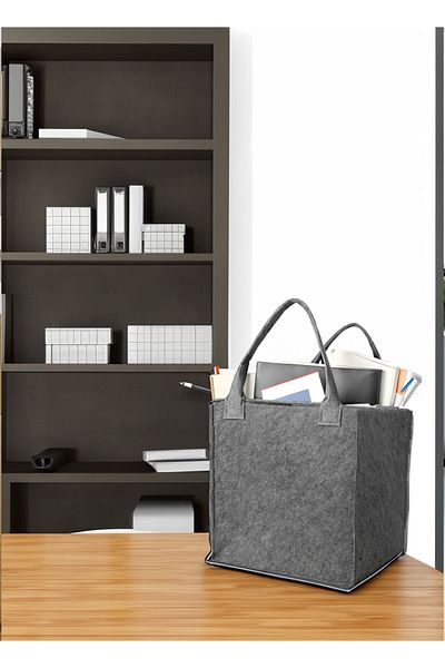 YUNUSOĞLU HOME Multi-Purpose Felt Organizer In-Cabinet Organizer Storage Box with Handle