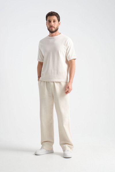 Redline Thicked Men's Thick Baggy Linen Look Comfortable Trousers Wide Leg New Season