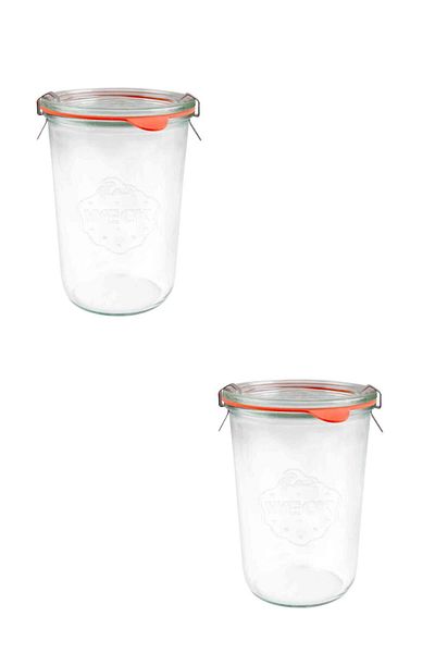 Weck 2 Cup Type Glass Jar Storage Container 850 Ml