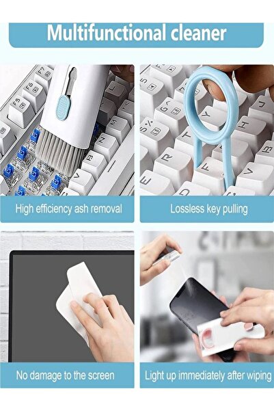 keyfisepet en keyifli sepet Mavi 7 In 1 Macbook, Airpods, Telefon, Tablet, Klavye, Kulaklık, Laptop Çok Işlevli Temizleme Seti
