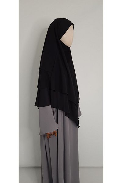 R&S modibone Μαύρο Multi Siphon 3 Layer Sufler Scarf - μεσαίο Hijap