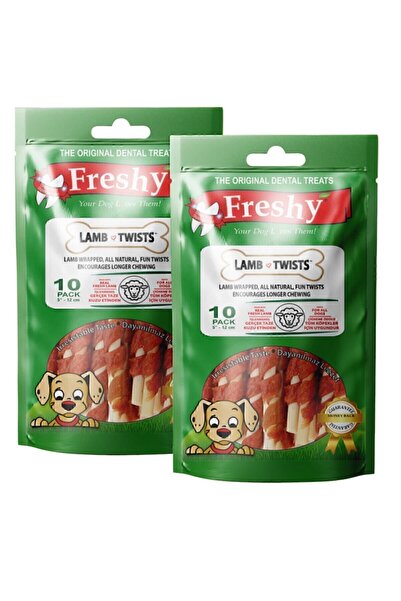 Freshy Lamb Twists - 20 Adet Kuzu Etli Burgu Çubuk - 200g - Taze Et Ile Hazırlanmıştır - 2'li Set