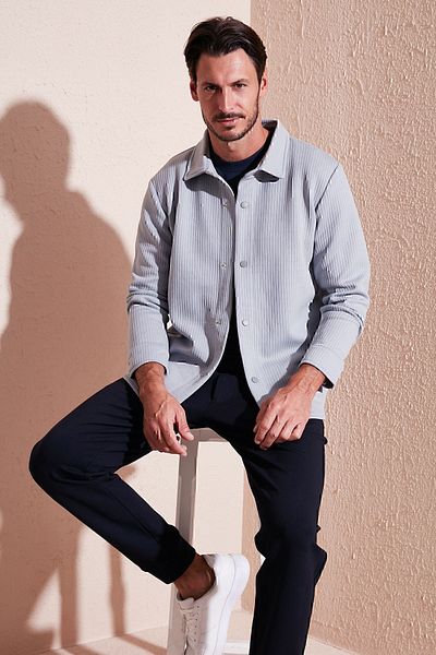 Buratti Ανδρικό πουκάμισο Relaxed Fit με ριμπ κουμπωτά 5905510