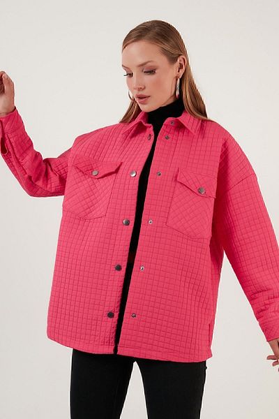 Lela Μπουφάν Oversize Καπιτονέ πουκάμισο με Τσέπες Μπουφάν πουκάμισο 42190505