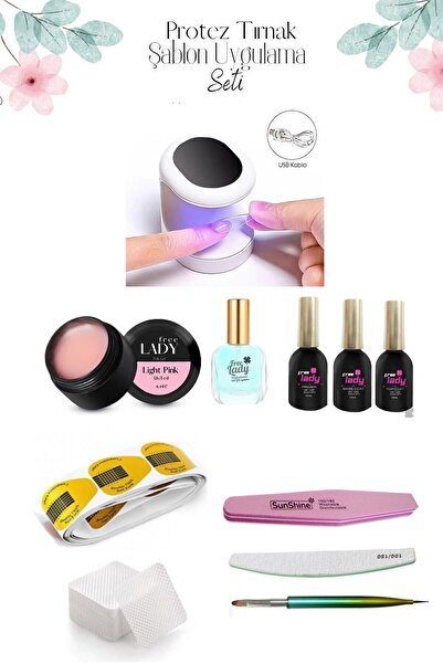 Genel Markalar Şablon Uygulama Seti ile Protez Tırnak Jel Sistemi P-11