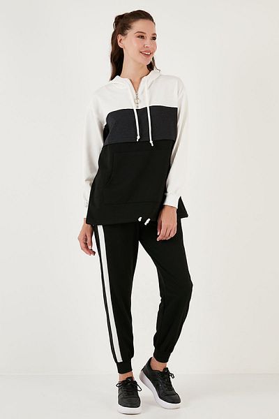 Lela Color Blocked Regular Fit Hooded Sports Set - 5863835