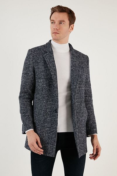 Buratti Мъжко палто с щампи с една цепка и подплатено копче 5840110e