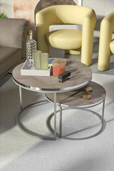 Reyo Orta Sehpa İkili Gümüş Lux Special Gordion