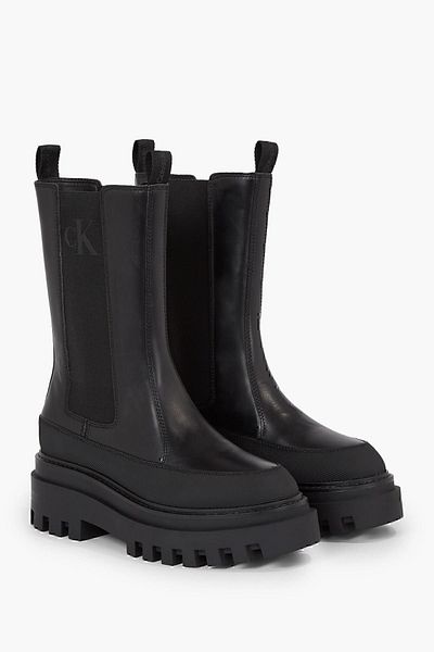 Calvin Klein Stilvolle Damenstiefel mit Plateauabsatz und Markenlogo - yw0yw01111-0gt