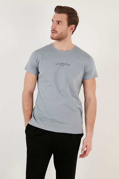 Buratti Мъжка тениска с кръгло деколте, 100% памучна, с прилепнала кройка, 541IFIT
