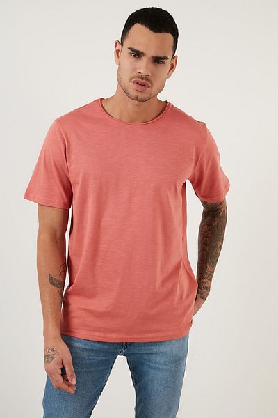Buratti Tricou de bază slim fit 100% bumbac cu gât crew Tricou bărbați59020001