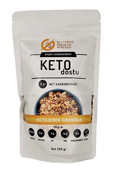 Glutensiz Ürünler Atölyesi Glütensiz Çikolatalı Ketojenik Granola ( Rafine Şekersiz, Glütensiz, Vegan)