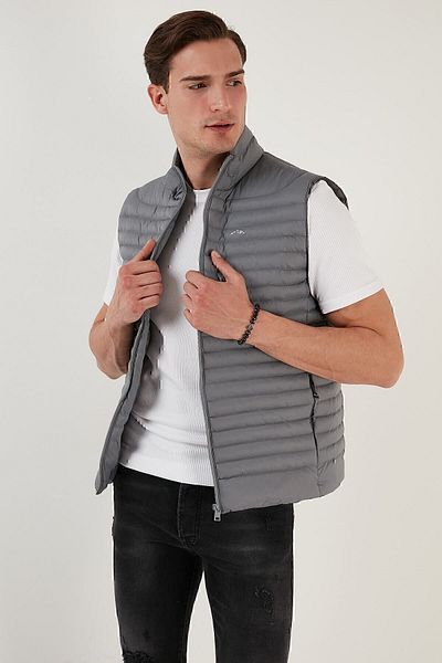 Buratti Regular Fit Stand Collar Pocket Quilted Puffer Vest Men's Vest 497kım