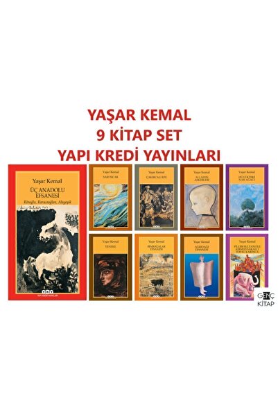 Yapı Kredi Yayınları Yaşar Kemal 9 Kitap Set Teneke-binboğalar Efsanesi-ağrıdağı Efsanesi-üç Anadolu Efsanesi