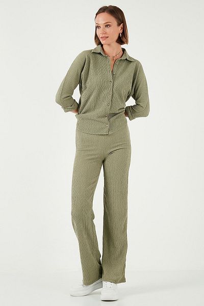 Lela Ψηλόμεσο Φαρδύ Παντελόνι Slim Fit Texture - ΠΑΝΤΕΛΟΝΙ 5865944