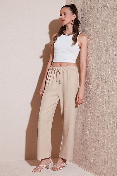 Lela Comfortable Cut Wide Leg Trousers - PANTOLON5865826