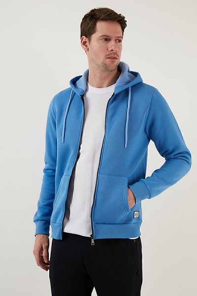 Buratti Slim Fit, cu glugă, cu fermoar, căptușită moale, transpirație de iarnă, transpirație pentru bărbați 5905340