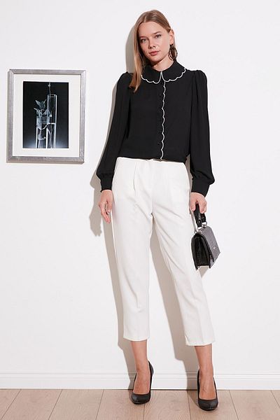 Lela Collar Detailed Regular Fit Chiffon Shirt Shirt61114410