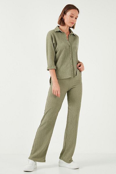 Lela Ψηλόμεσο Φαρδύ Παντελόνι Slim Fit Texture - ΠΑΝΤΕΛΟΝΙ 5865944