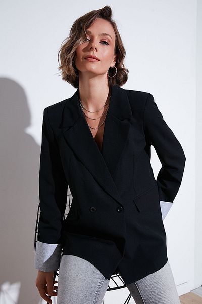Lela Double Breasted Collar Regular Fit Blazer Jacket - Jacket 611bc00025