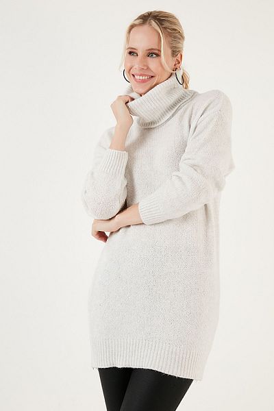 Lela Pulover lung tricotat cu guler rotit PULL 4615018