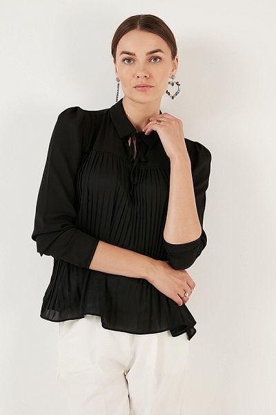 Lela Tie Detailed Pleated Blouse Blouse 611fb0963