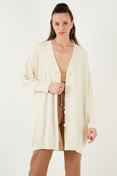 Lela V-neck Knitwear CarDigan - ButtoneD, CarDigan 4616031