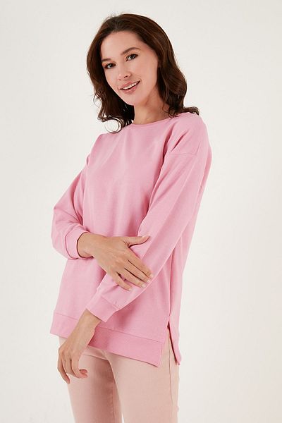 Lela Βαμβακερή κανονική εφαρμογή Crew Neck Basic Sweat Sweat 5863569