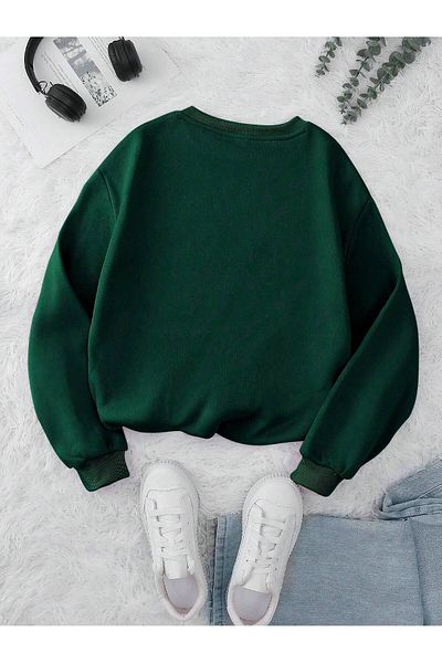 MODARİCH Λος Άντζελες - Nefti Green Oversize φούτερ, Crew Neck