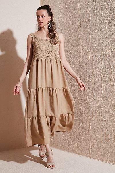 Lela Φόρεμα με άνετη εφαρμογή Flounce μέχρι το πάτωμα - ΦΟΡΕΜΑ 611EL010