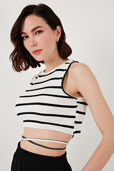 Lela Ριγέ Slim Fit Δέσιμο Λεπτομερές Crop CROP 5865715