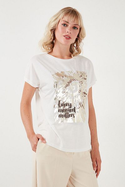 Lela T-Shirt με στάμπα με λαιμόκοψη με κανονική εφαρμογή - T-SHIRT 6671001
