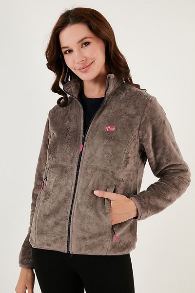 Lela Slim Fit Anti-Pilling Non-Pilling Soft Textured Zippered Fleece Cardigan CARDIGAN 590701