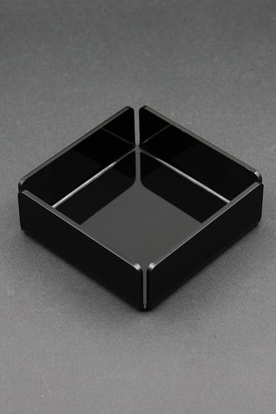 Sogo Black Acrylic Plexiglass Square Snack Bowl 9.5x9.5 Cm 3 Mm