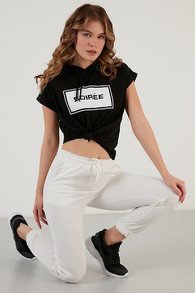 Lela Βαμβακερή ελαστική μέση και πόδι Basic Jogger Sweatpants Γυναικεία φούτερ 5864171
