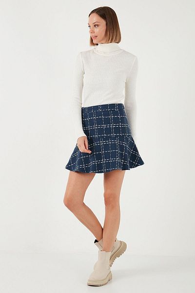 Lela Winter Mini Skirt - Checked and Flounced, Skirt 611ET00176w4