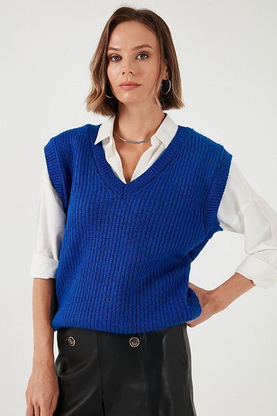 Lela Knitted Knitwear V-neck Sweater - Sweater 4616105 Y