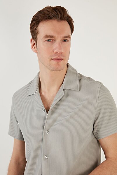 Buratti Стандартна риза с къс ръкав с яка Apache от смес от памук Мъжка риза CF24S115882