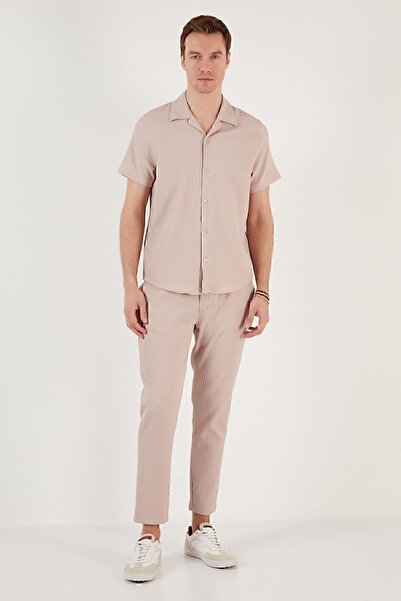 Buratti Мъжка риза с яка и къс ръкав Apaş CF24S117842