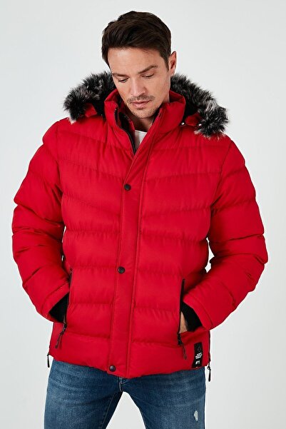 Buratti Slim Fit Faux Fur Plush Lined Removable Hooded Sweater Men's COAT 5761080 B