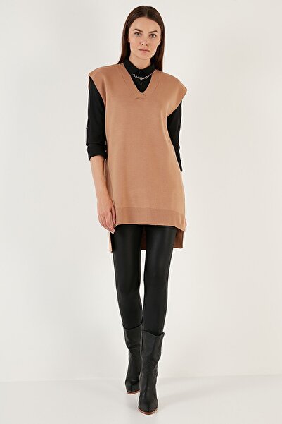 Lela Long V-neck Knitwear Sweater - Back 4616082 Y