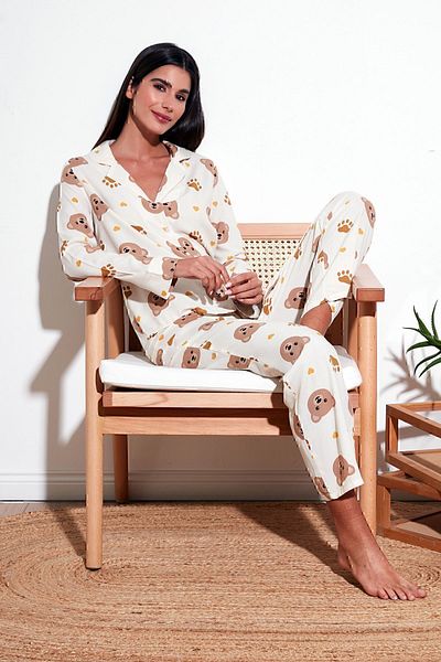Lela Σετ πιτζάμες Reguar Fit Soft Textured PAJAMAS SET 611PT288Y
