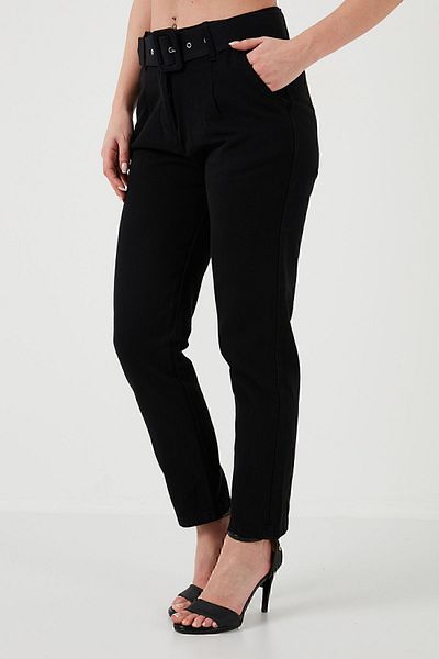Lela Cotton Regular Waist Regular Fit Belted Trousers PANTS 668YP4152