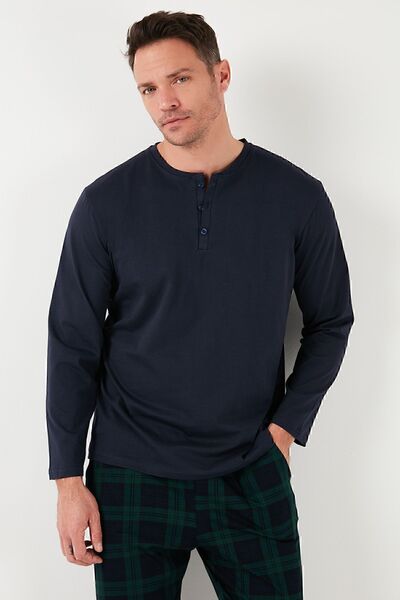 Buratti Екологічний бавовняний пояс на резинці, прямий крій, довгі рукави, піжамний комплект для чоловіків ПІЖАМНИЙ КОМПЛЕКТ 65720