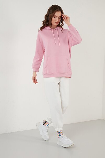 Lela Regular Fit Pamuklu Kapüşonlu Yaka Şardonlu Kışlık Sweat Sweat 5863854