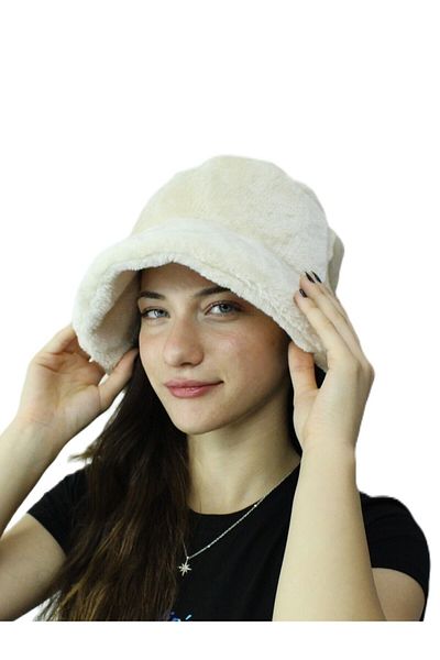 derikem Women's Winter PlushBucket- Faux Fur FishermanBucketHat
