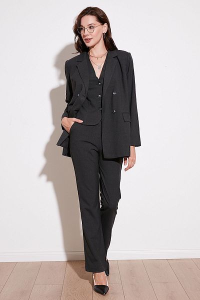 Lela High Waist Regular Fit Wide Leg Classic Pants TROUSERS 611PL030